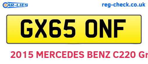 GX65ONF are the vehicle registration plates.