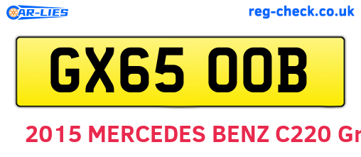 GX65OOB are the vehicle registration plates.