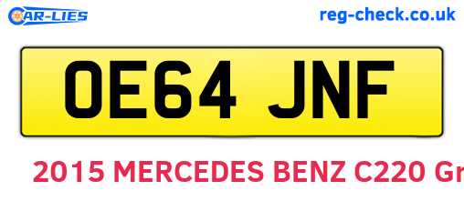 OE64JNF are the vehicle registration plates.
