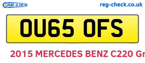 OU65OFS are the vehicle registration plates.