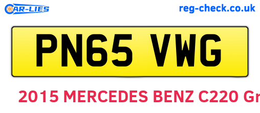 PN65VWG are the vehicle registration plates.