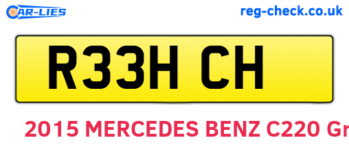 R33HCH are the vehicle registration plates.