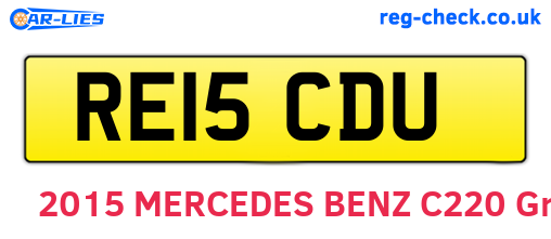 RE15CDU are the vehicle registration plates.