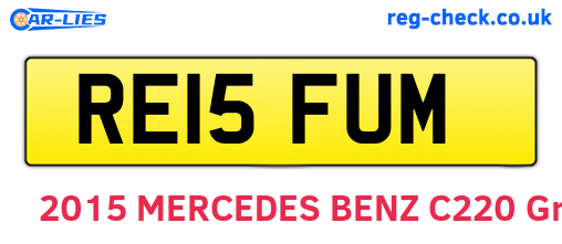 RE15FUM are the vehicle registration plates.