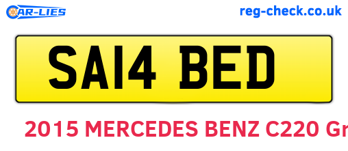 SA14BED are the vehicle registration plates.