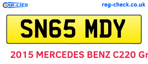 SN65MDY are the vehicle registration plates.