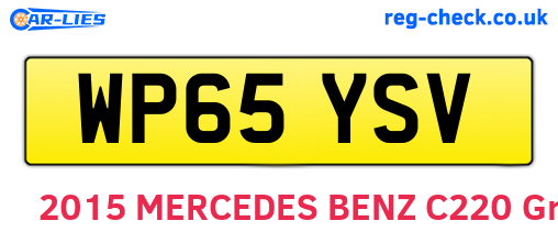 WP65YSV are the vehicle registration plates.