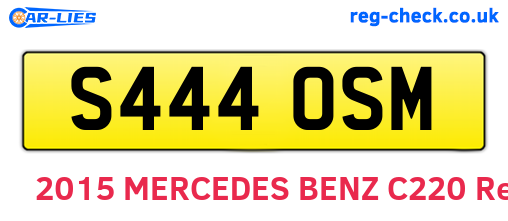 S444OSM are the vehicle registration plates.