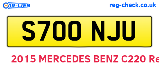 S700NJU are the vehicle registration plates.