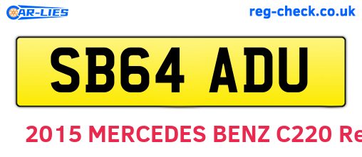 SB64ADU are the vehicle registration plates.