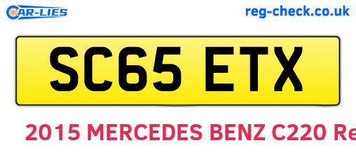 SC65ETX are the vehicle registration plates.