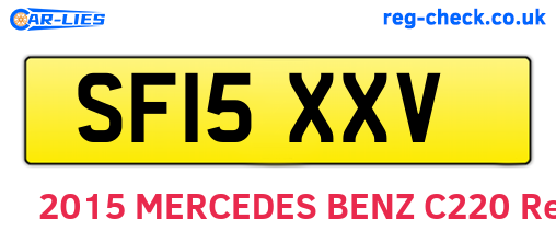 SF15XXV are the vehicle registration plates.