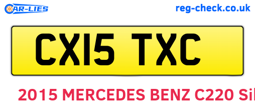 CX15TXC are the vehicle registration plates.