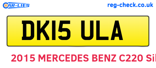 DK15ULA are the vehicle registration plates.