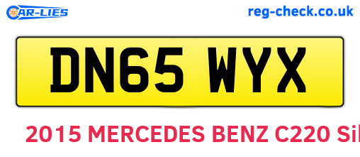 DN65WYX are the vehicle registration plates.