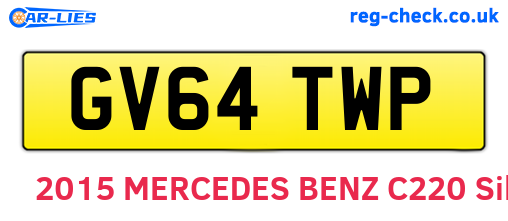 GV64TWP are the vehicle registration plates.