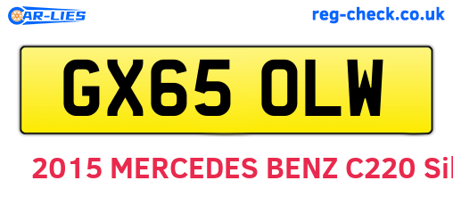GX65OLW are the vehicle registration plates.