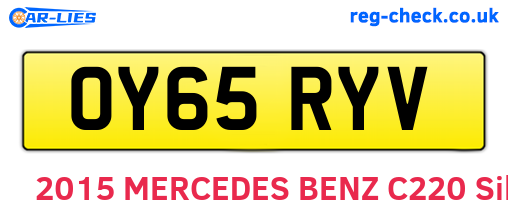 OY65RYV are the vehicle registration plates.
