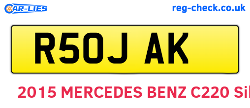 R50JAK are the vehicle registration plates.