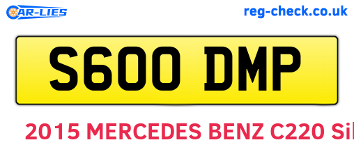 S600DMP are the vehicle registration plates.