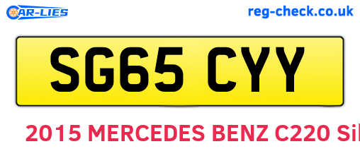 SG65CYY are the vehicle registration plates.