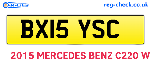 BX15YSC are the vehicle registration plates.