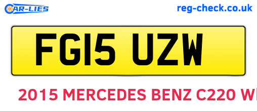 FG15UZW are the vehicle registration plates.