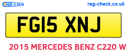 FG15XNJ are the vehicle registration plates.