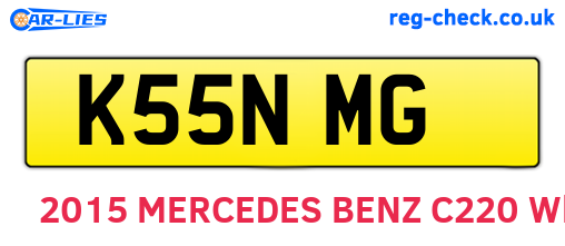 K55NMG are the vehicle registration plates.