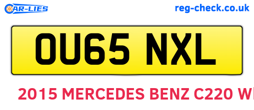 OU65NXL are the vehicle registration plates.