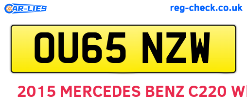 OU65NZW are the vehicle registration plates.