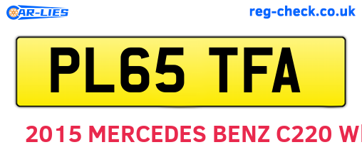 PL65TFA are the vehicle registration plates.