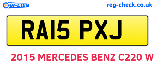 RA15PXJ are the vehicle registration plates.