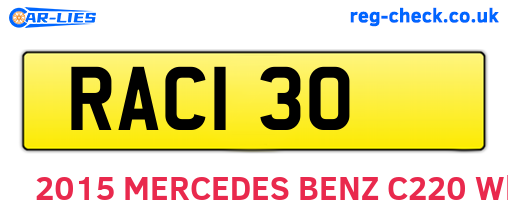 RAC130 are the vehicle registration plates.