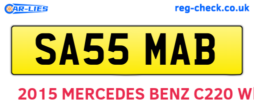 SA55MAB are the vehicle registration plates.