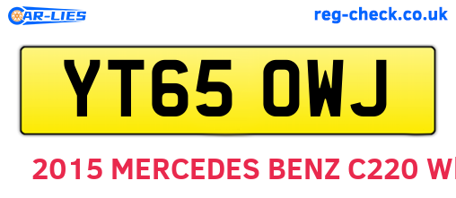 YT65OWJ are the vehicle registration plates.