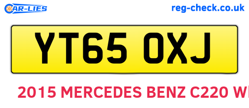 YT65OXJ are the vehicle registration plates.