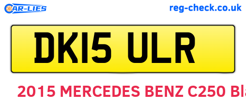 DK15ULR are the vehicle registration plates.