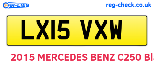 LX15VXW are the vehicle registration plates.