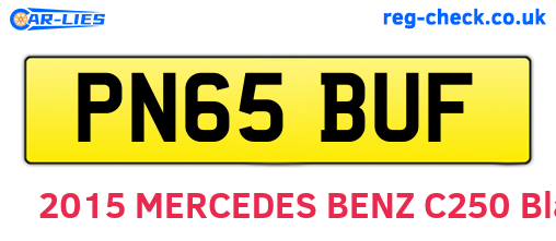 PN65BUF are the vehicle registration plates.