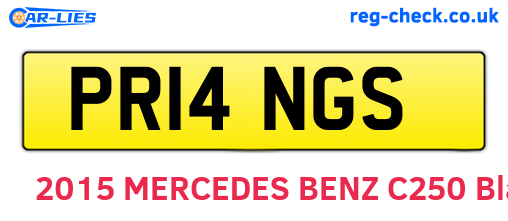 PR14NGS are the vehicle registration plates.