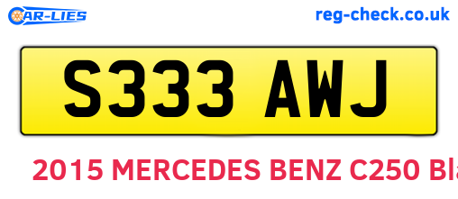 S333AWJ are the vehicle registration plates.
