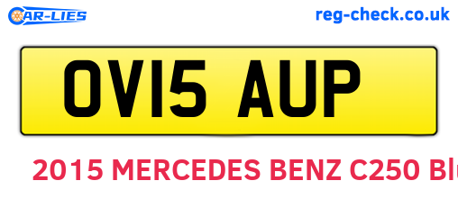 OV15AUP are the vehicle registration plates.