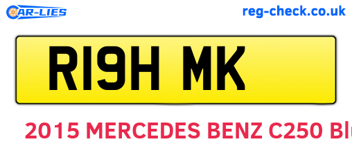 R19HMK are the vehicle registration plates.