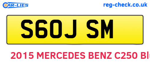 S60JSM are the vehicle registration plates.