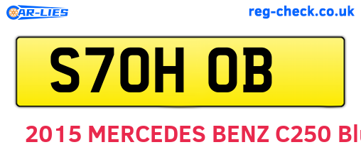 S70HOB are the vehicle registration plates.
