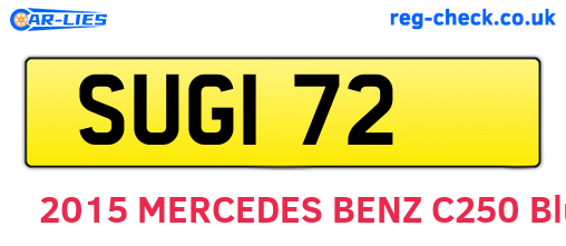 SUG172 are the vehicle registration plates.