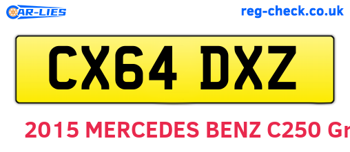 CX64DXZ are the vehicle registration plates.