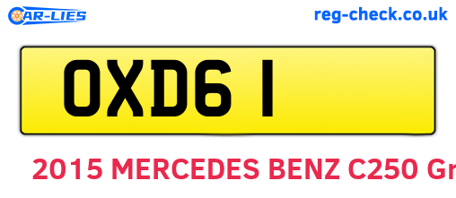 OXD61 are the vehicle registration plates.