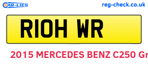 R10HWR are the vehicle registration plates.